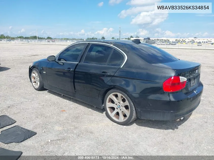 2006 BMW 330I VIN: WBAVB33526KS34854 Lot: 40618173