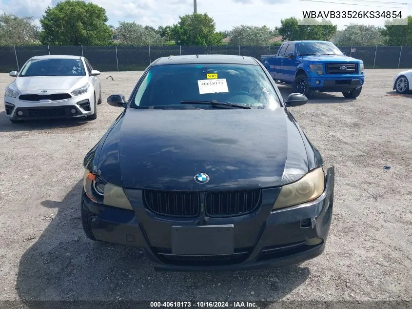 2006 BMW 330I VIN: WBAVB33526KS34854 Lot: 40618173