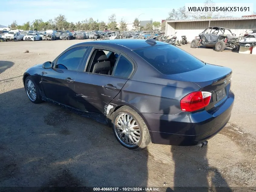 2006 BMW 325I VIN: WBAVB13546KX51691 Lot: 40665127