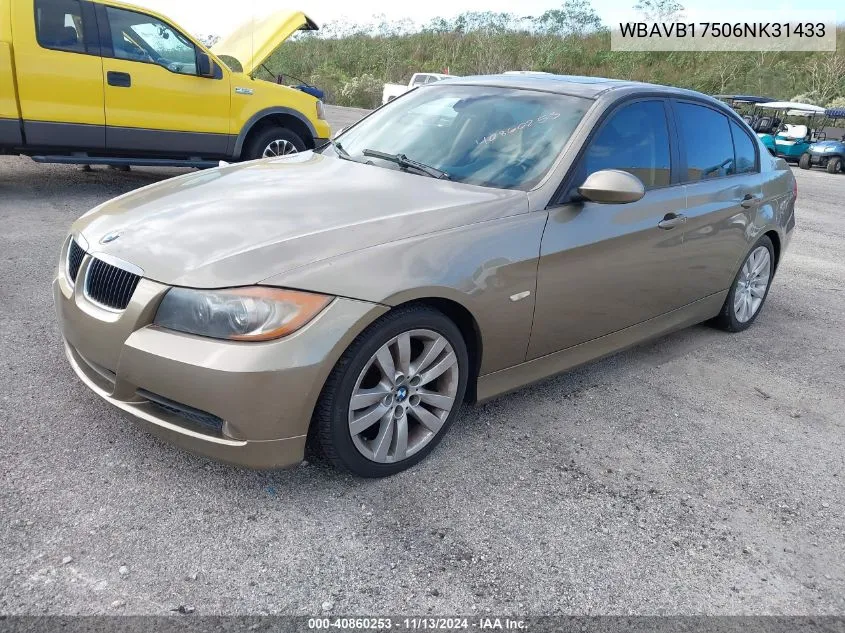 2006 BMW 325I VIN: WBAVB17506NK31433 Lot: 40860253