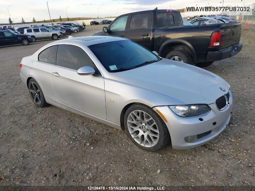 2007 BMW 328 I VIN: WBAWB33577PU87032 Lot: 12126478