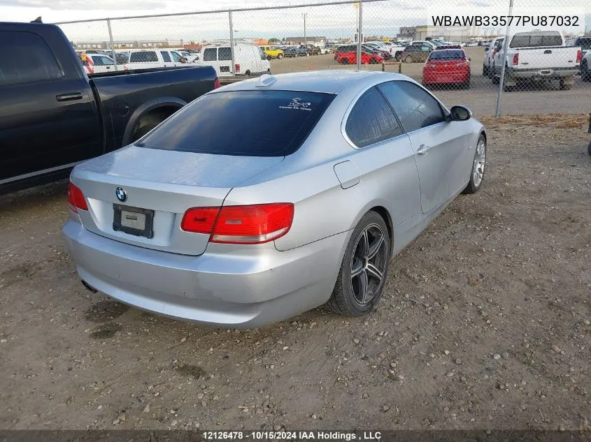 2007 BMW 328 I VIN: WBAWB33577PU87032 Lot: 12126478