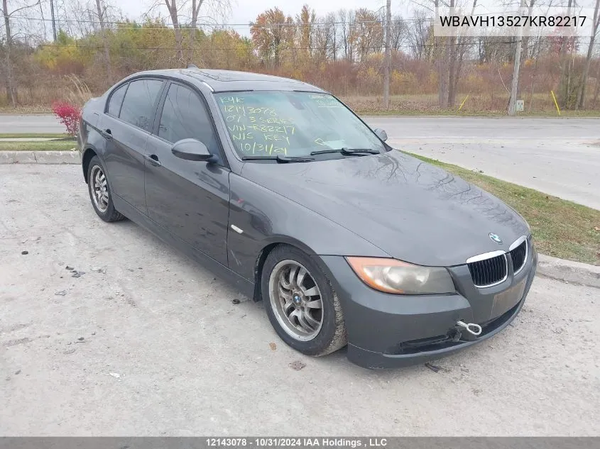 2007 BMW 3 Series VIN: WBAVH13527KR82217 Lot: 12143078