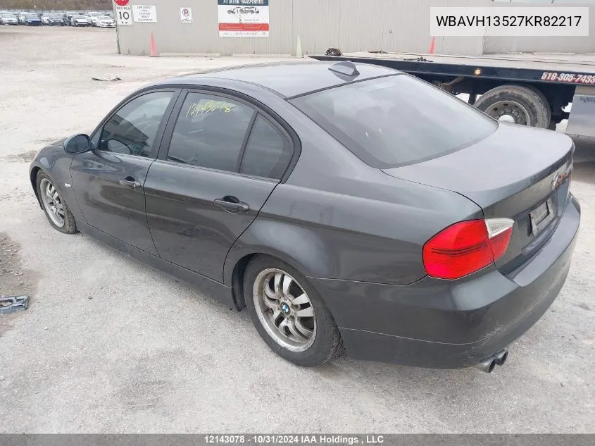 2007 BMW 3 Series VIN: WBAVH13527KR82217 Lot: 12143078