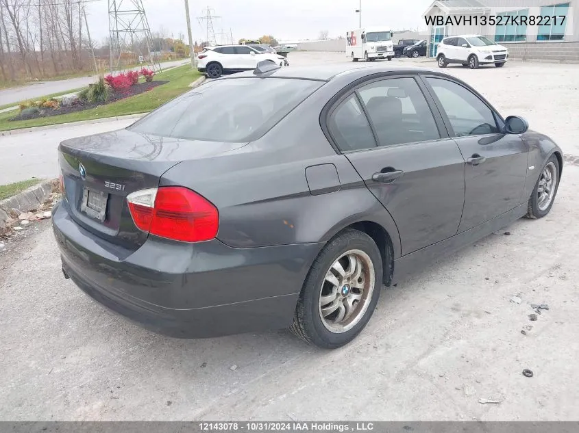 2007 BMW 3 Series VIN: WBAVH13527KR82217 Lot: 12143078