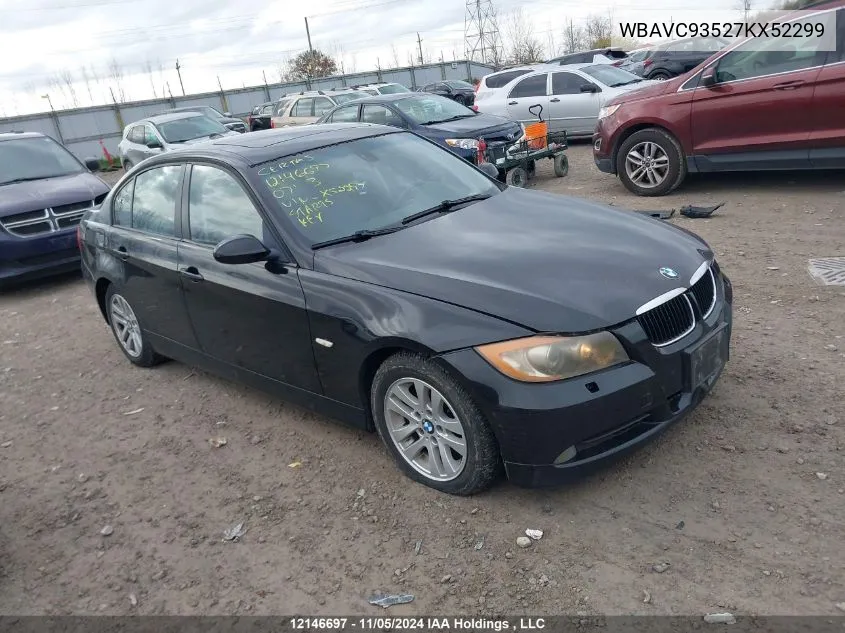 2007 BMW 3 Series 328Xi VIN: WBAVC93527KX52299 Lot: 12146697