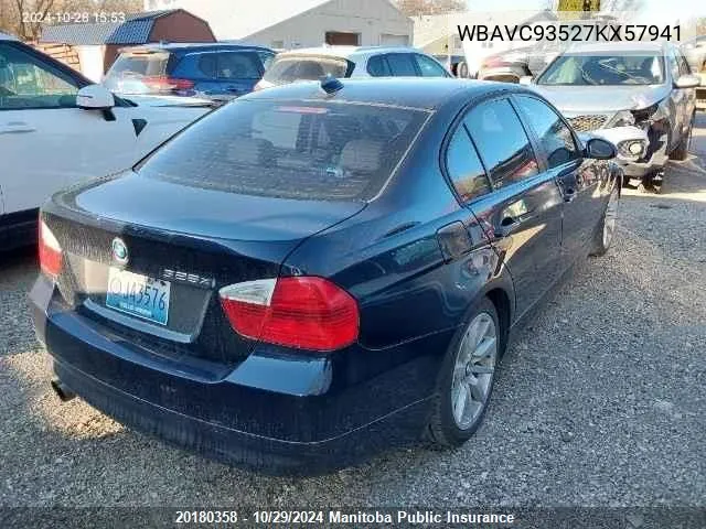 2007 BMW 328Xi VIN: WBAVC93527KX57941 Lot: 20180358