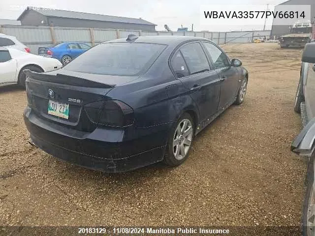 2007 BMW 328I VIN: WBAVA33577PV66814 Lot: 20183129