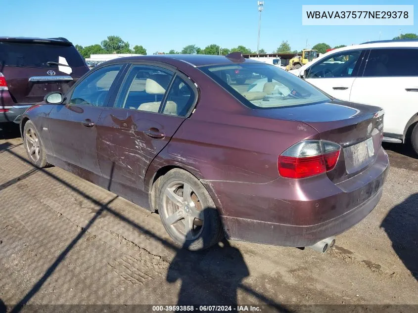 2007 BMW 328I VIN: WBAVA37577NE29378 Lot: 39593858