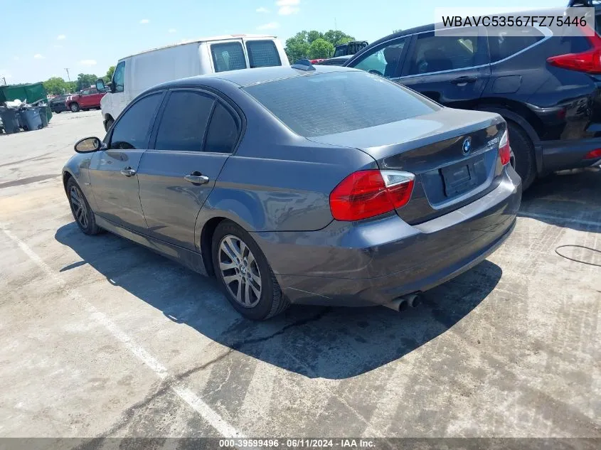 2007 BMW 328I VIN: WBAVC53567FZ75446 Lot: 39599496