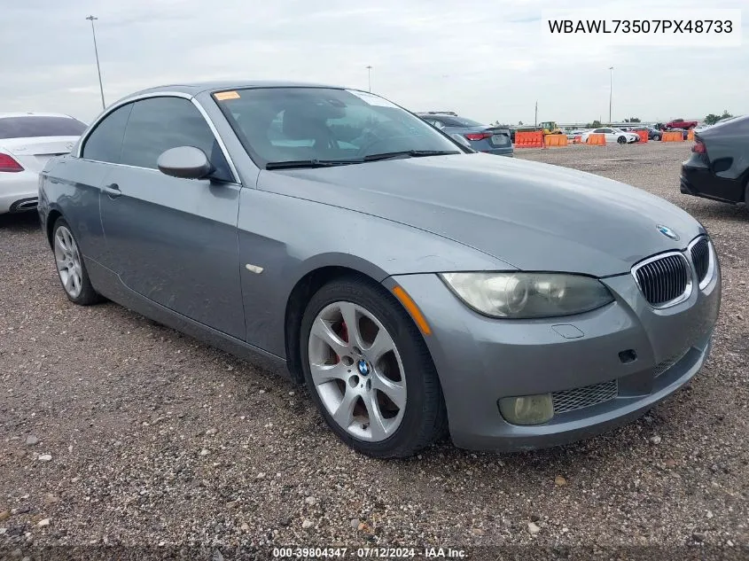 2007 BMW 335I VIN: WBAWL73507PX48733 Lot: 39804347