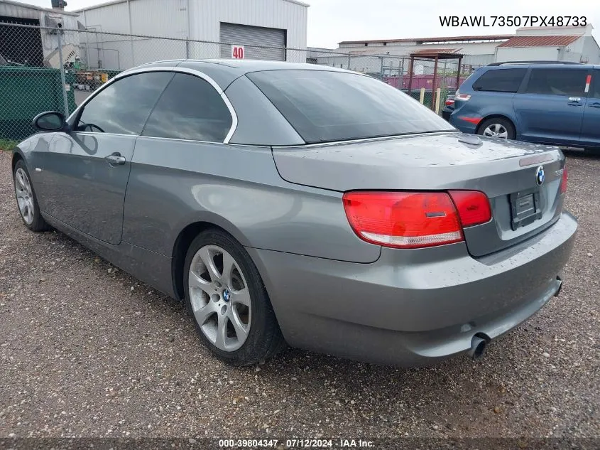 2007 BMW 335I VIN: WBAWL73507PX48733 Lot: 39804347