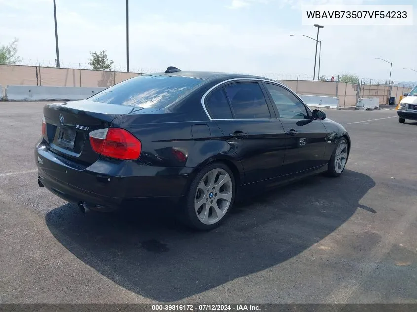 2007 BMW 335I VIN: WBAVB73507VF54233 Lot: 39816172