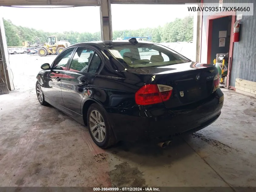 2007 BMW 328Xi VIN: WBAVC93517KX54660 Lot: 39849999