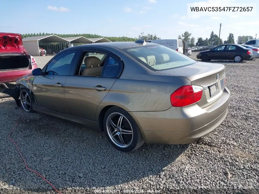 2007 BMW 328I VIN: WBAVC53547FZ72657 Lot: 40032371