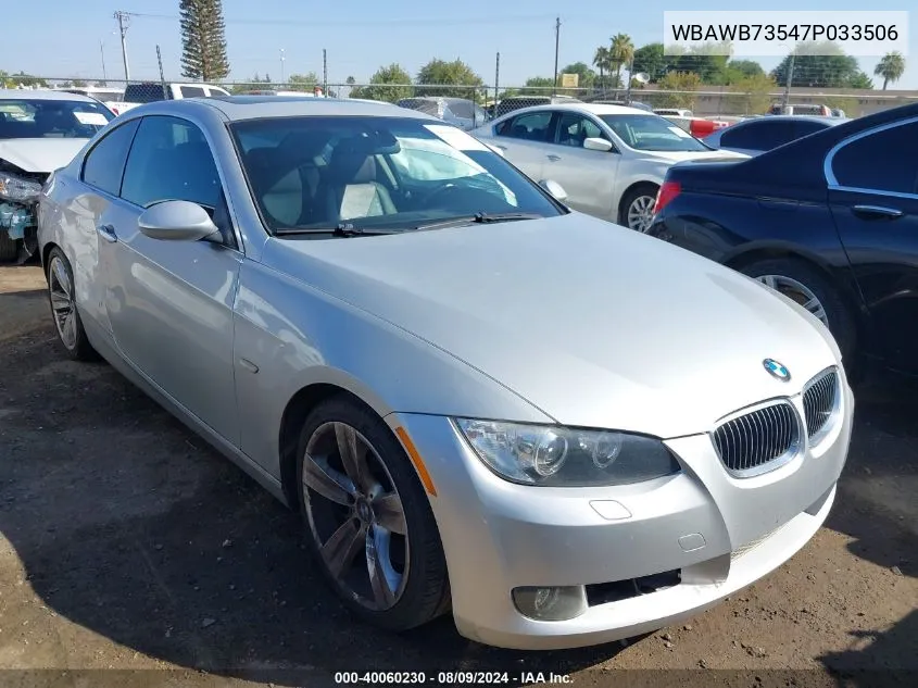 2007 BMW 335I VIN: WBAWB73547P033506 Lot: 40060230