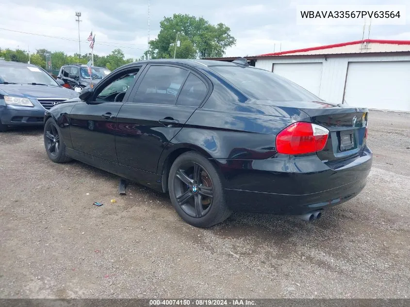 2007 BMW 328I VIN: WBAVA33567PV63564 Lot: 40074150