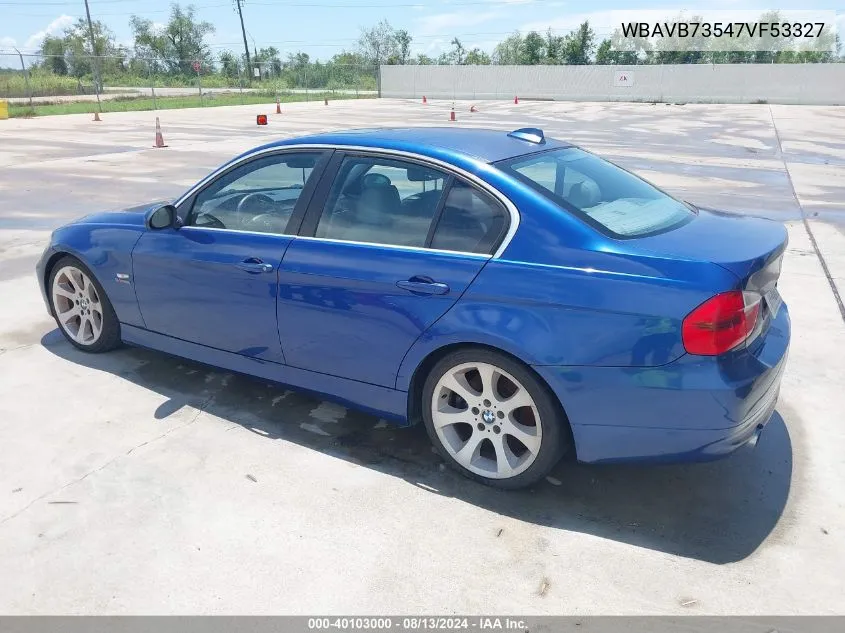 2007 BMW 335I VIN: WBAVB73547VF53327 Lot: 40103000