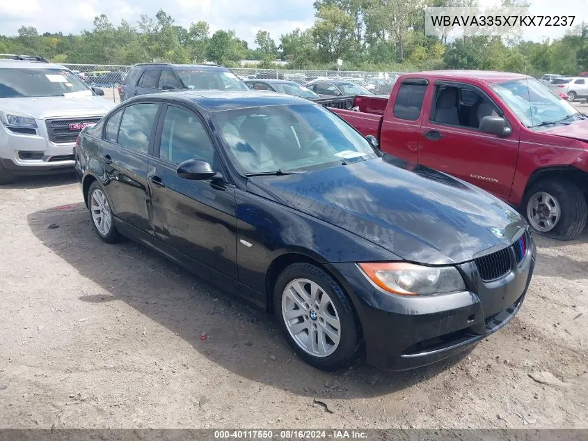 2007 BMW 328I VIN: WBAVA335X7KX72237 Lot: 40117550