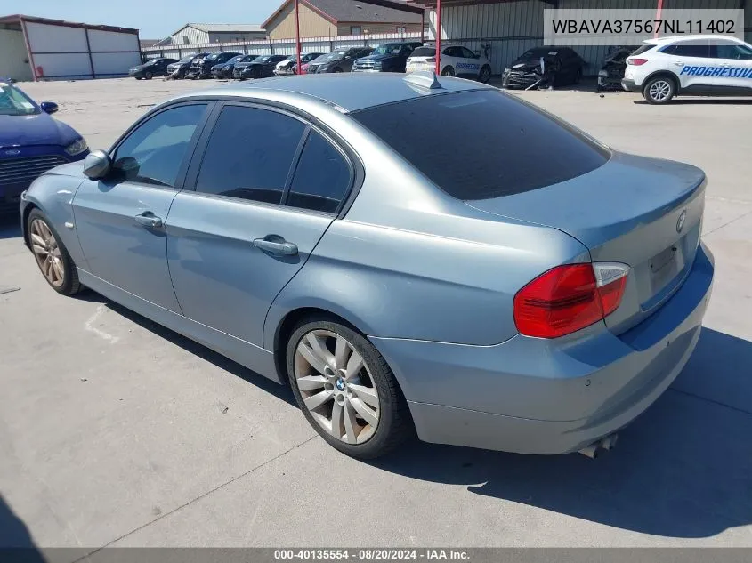 2007 BMW 328 I VIN: WBAVA37567NL11402 Lot: 40135554