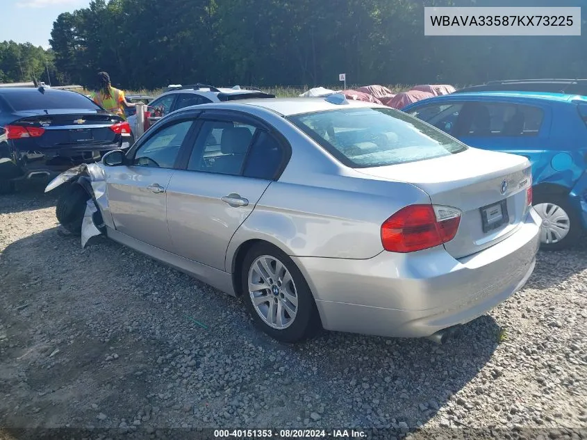 2007 BMW 328I I VIN: WBAVA33587KX73225 Lot: 40151353