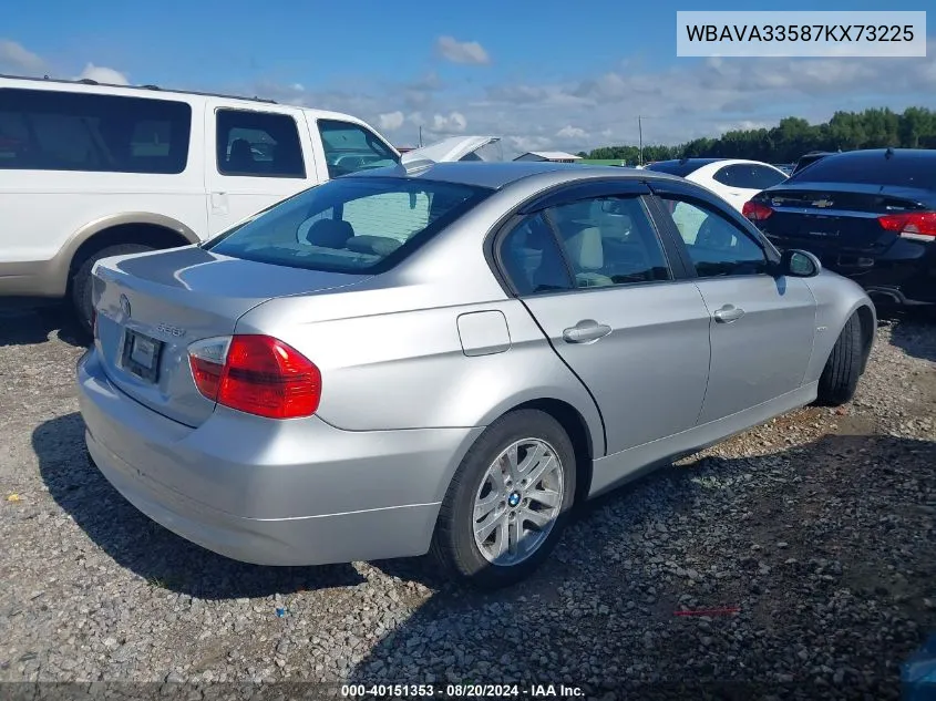 2007 BMW 328I I VIN: WBAVA33587KX73225 Lot: 40151353