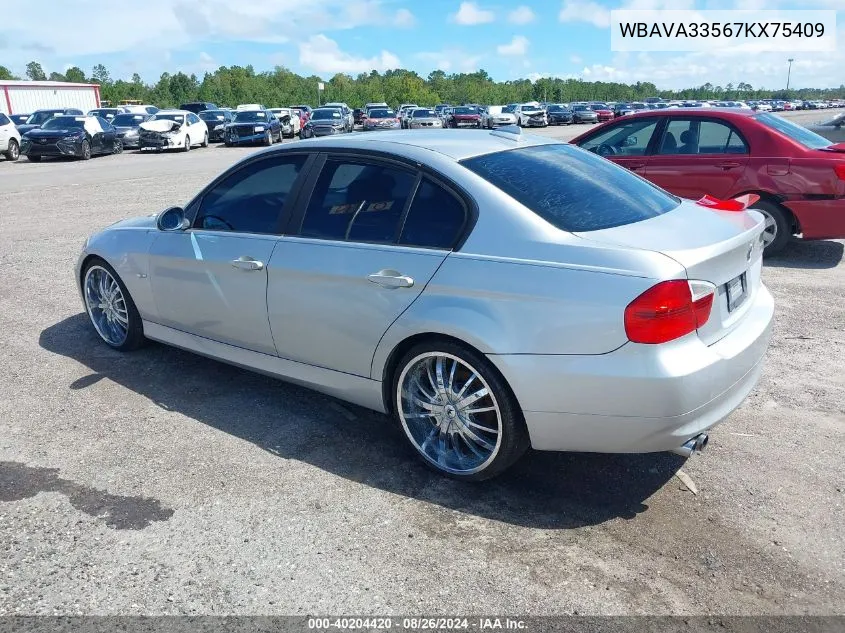 2007 BMW 328I VIN: WBAVA33567KX75409 Lot: 40204420