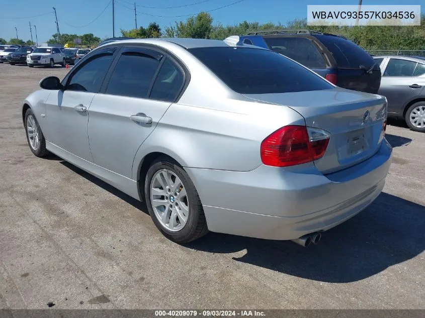 2007 BMW 328Xi VIN: WBAVC93557K034536 Lot: 40209079