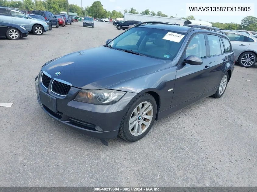 2007 BMW 328I VIN: WBAVS13587FX15805 Lot: 40219884