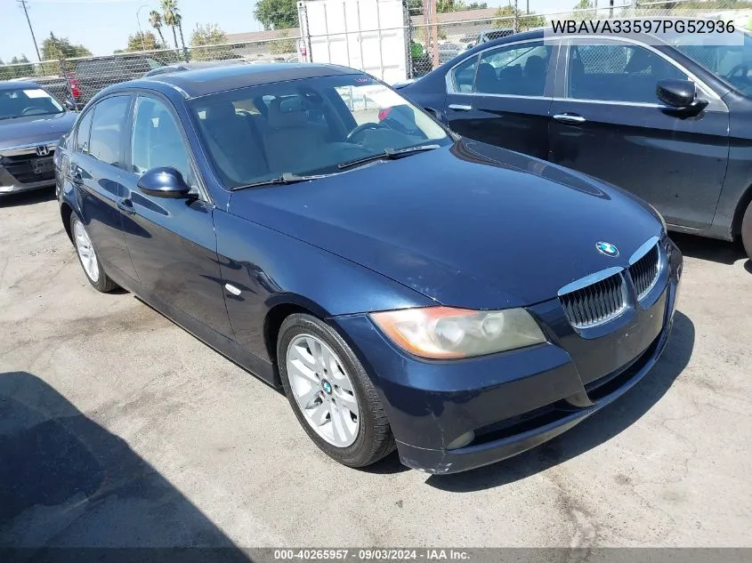 2007 BMW 328I VIN: WBAVA33597PG52936 Lot: 40265957