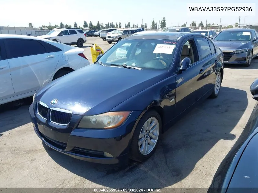 2007 BMW 328I VIN: WBAVA33597PG52936 Lot: 40265957