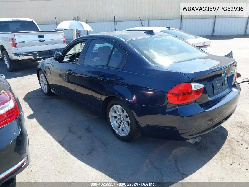 2007 BMW 328I VIN: WBAVA33597PG52936 Lot: 40265957