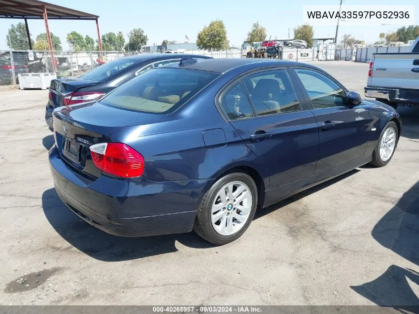 2007 BMW 328I VIN: WBAVA33597PG52936 Lot: 40265957