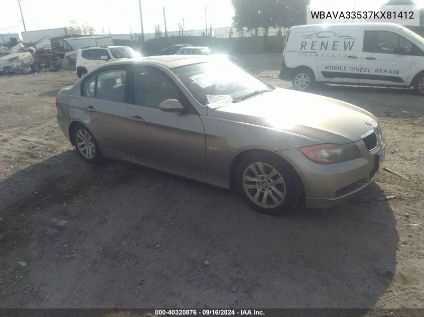 WBAVA33537KX81412 2007 BMW 328 I