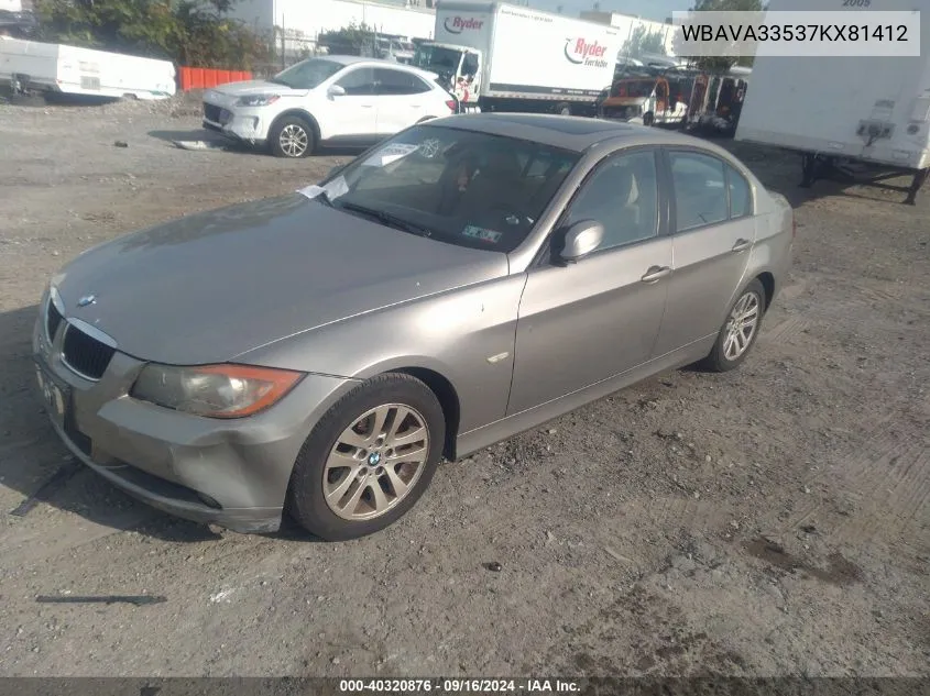 2007 BMW 328 I VIN: WBAVA33537KX81412 Lot: 40320876