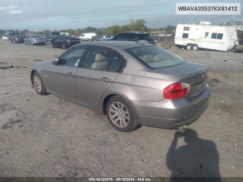 WBAVA33537KX81412 2007 BMW 328 I