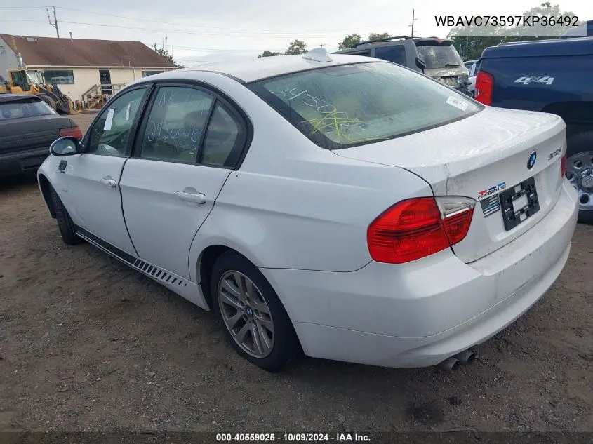 2007 BMW 328Xi VIN: WBAVC73597KP36492 Lot: 40559025