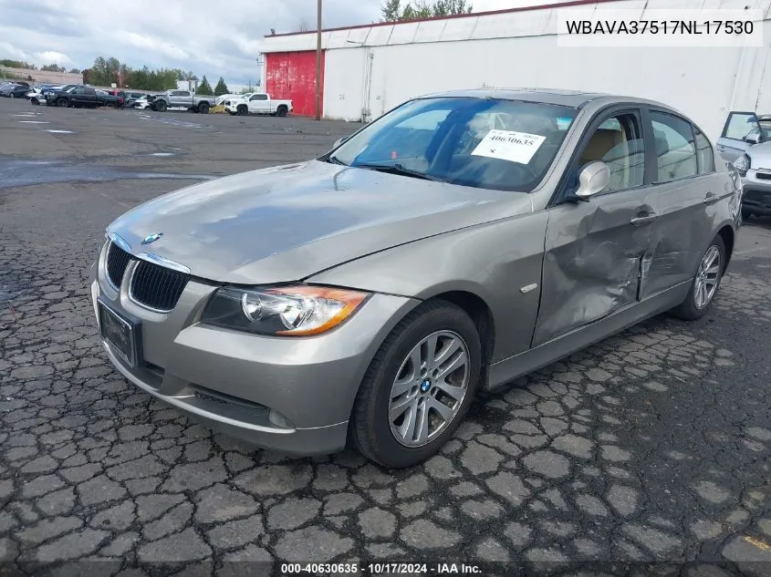 2007 BMW 328I VIN: WBAVA37517NL17530 Lot: 40630635