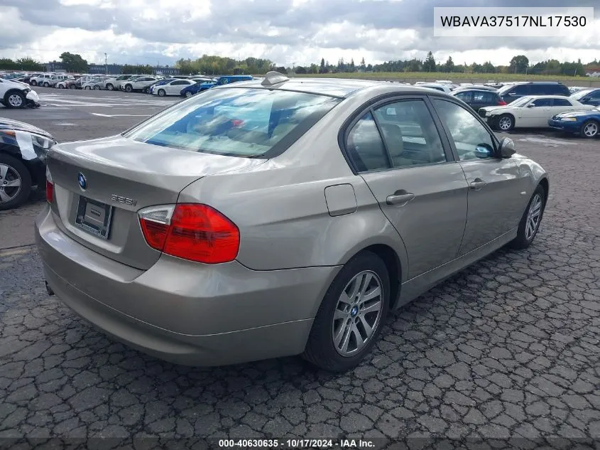 2007 BMW 328I VIN: WBAVA37517NL17530 Lot: 40630635