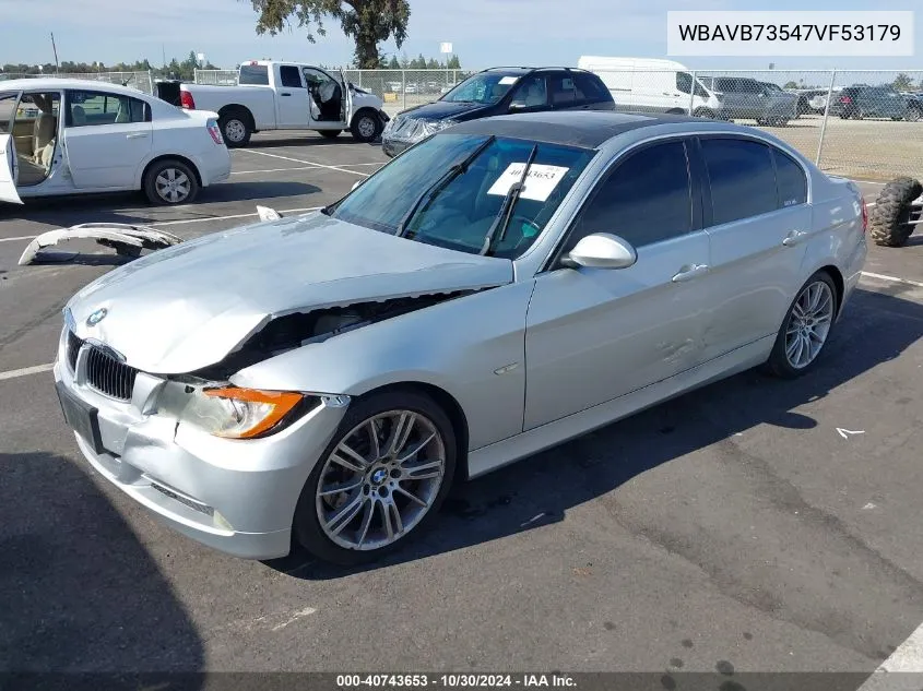 2007 BMW 335I VIN: WBAVB73547VF53179 Lot: 40743653