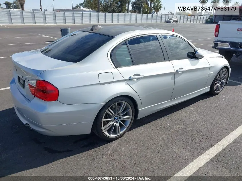 2007 BMW 335I VIN: WBAVB73547VF53179 Lot: 40743653