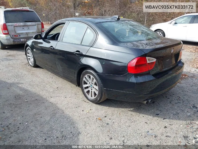 2007 BMW 328Xi VIN: WBAVC935X7K033172 Lot: 40747636