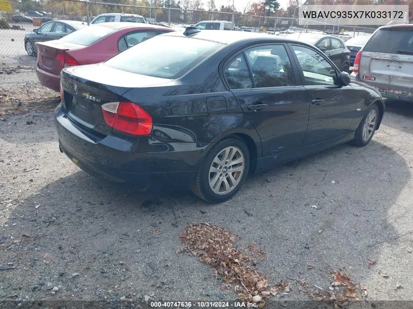 2007 BMW 328Xi VIN: WBAVC935X7K033172 Lot: 40747636