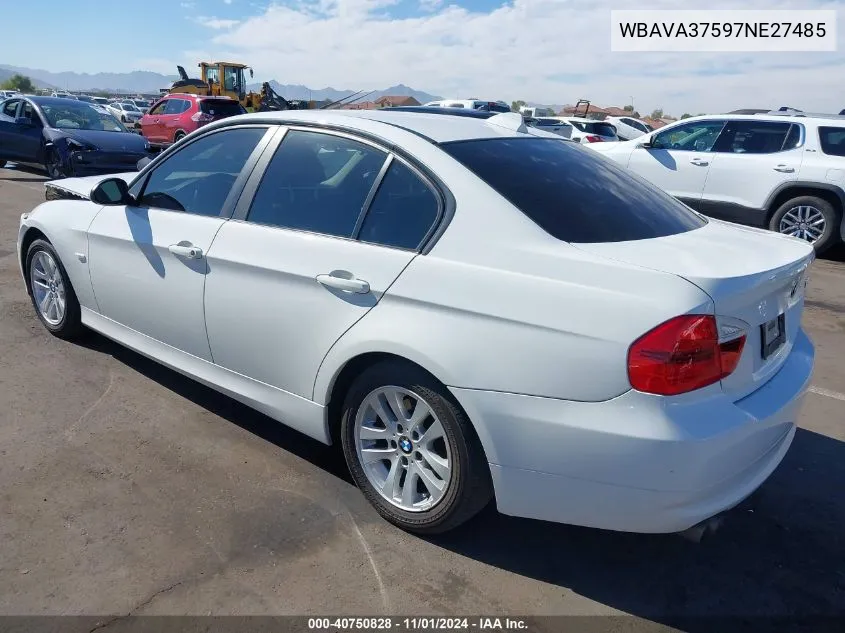 2007 BMW 328I VIN: WBAVA37597NE27485 Lot: 40750828