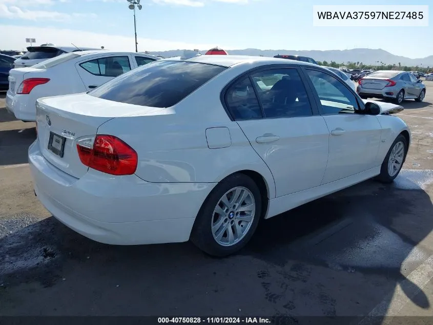 2007 BMW 328I VIN: WBAVA37597NE27485 Lot: 40750828