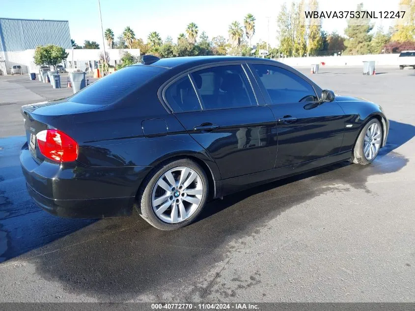 2007 BMW 328I VIN: WBAVA37537NL12247 Lot: 40772770