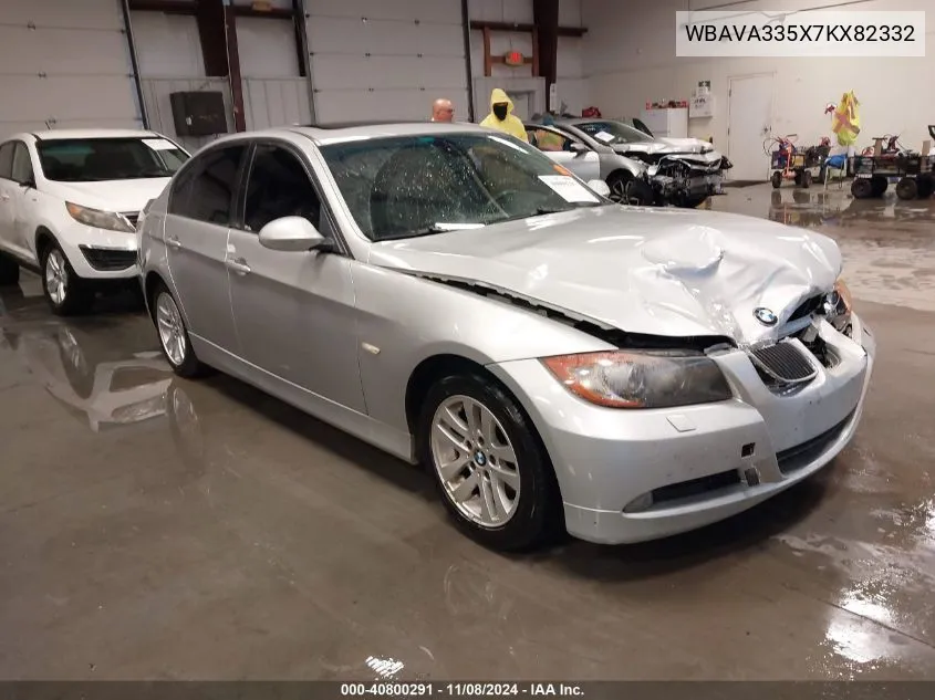 2007 BMW 328I VIN: WBAVA335X7KX82332 Lot: 40800291