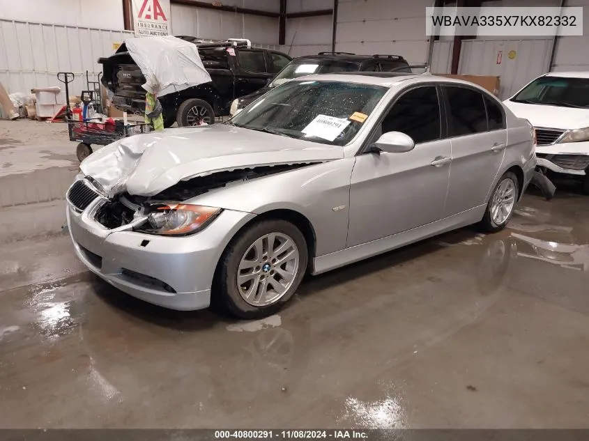 2007 BMW 328I VIN: WBAVA335X7KX82332 Lot: 40800291