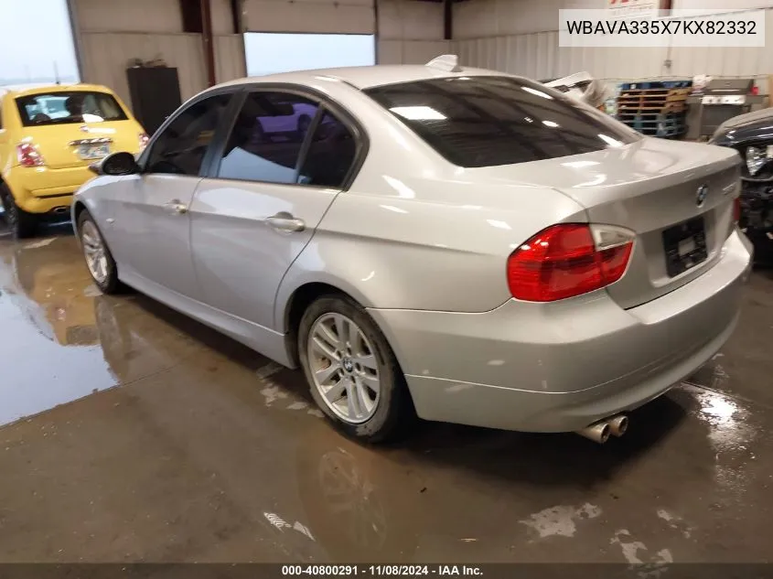 2007 BMW 328I VIN: WBAVA335X7KX82332 Lot: 40800291