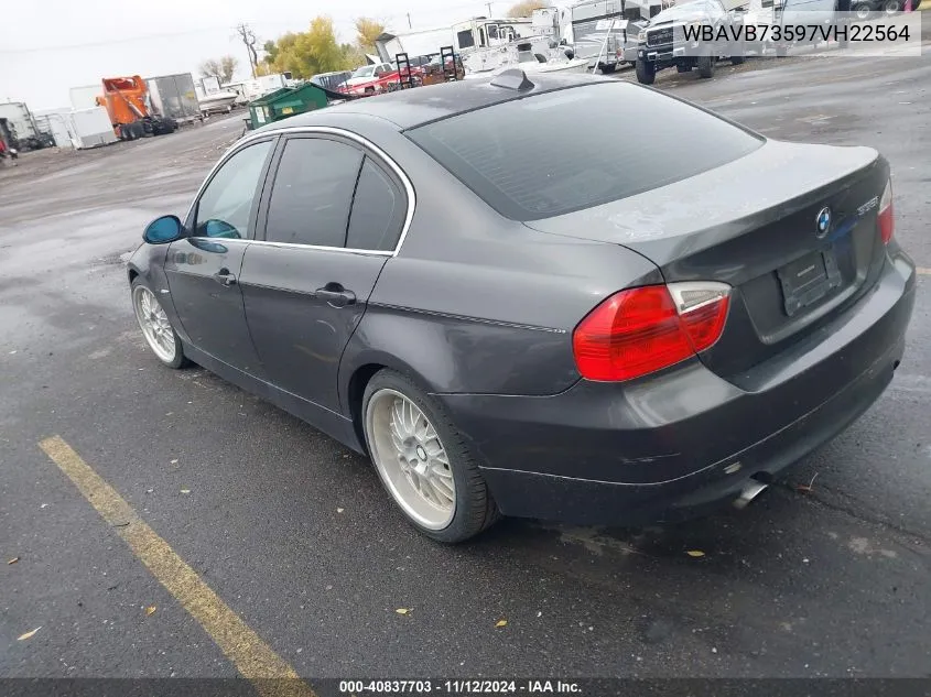 2007 BMW 335I VIN: WBAVB73597VH22564 Lot: 40837703